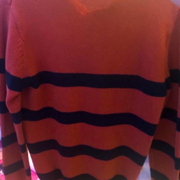 Thrifted Mens black and orange striped knitted sweater. - Picture 2 of 2